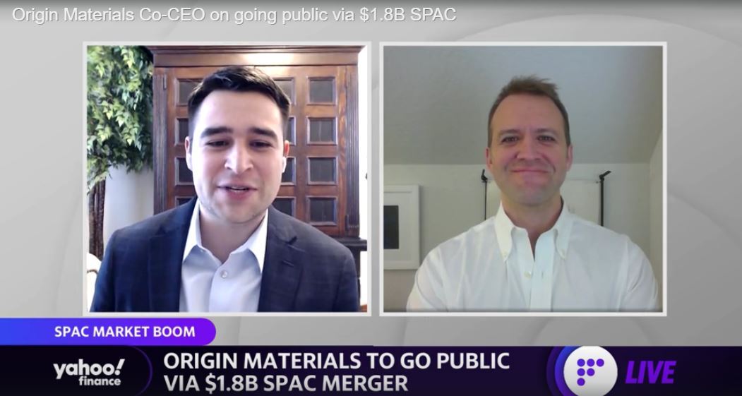 Yahoo! Finance - Interview With Origin Materials Co-CEO John Bissell